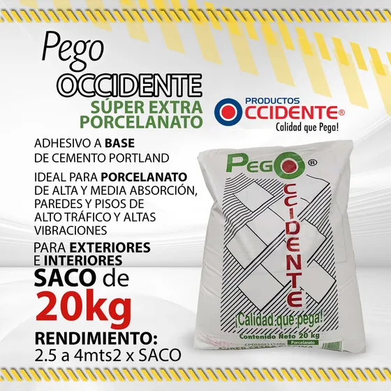 Pego Occidente 20kg Super Extra Porcelanato Gris / 01132