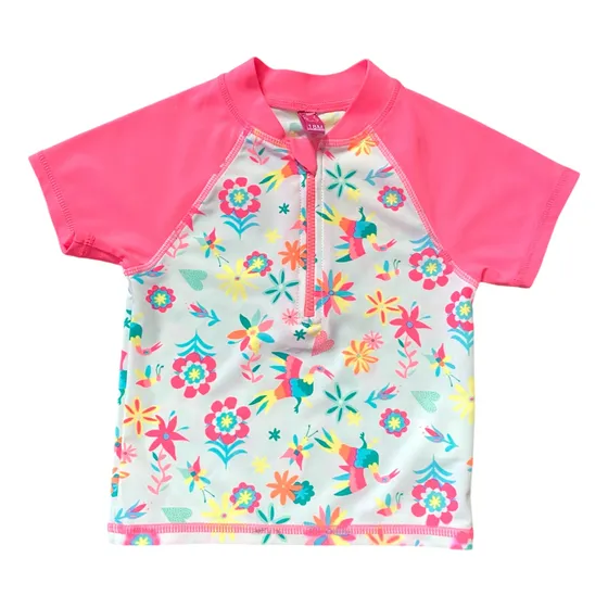 Camisa Playera Con Protección Uv+50 Spf Para Bebé Niña
