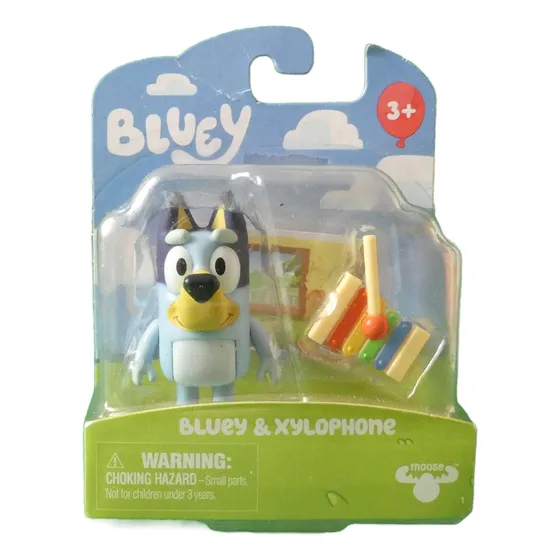 Figura Bluey & Xylophone , 6.5 Cm. Altura + Accesorio