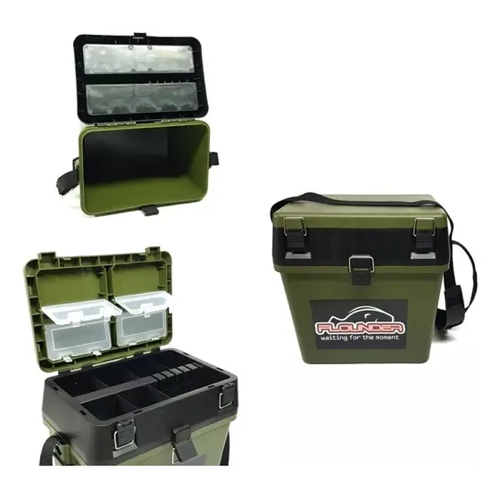 Caja Cajon De Pesca Flounder 3 En 1 Asiento Balde Correa