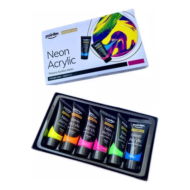 Set De Pinturas Acrílicas Neon Pointer (6 Colores) 