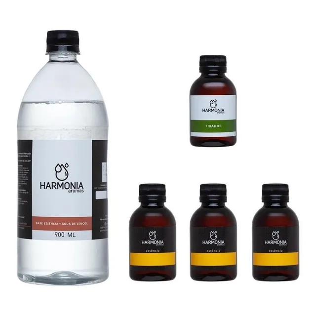 Kit 3 Essência Perfume Importado 100ml  + 1 Base + 1 Fixador