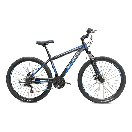 Bicicleta Roadmaster Hurricane Rin 29 Todoterreno Cambios Shimano Tourney 21 V Frenos De Disco Mecanico Suspension De Bloqueo Color Negro Azul Talla S