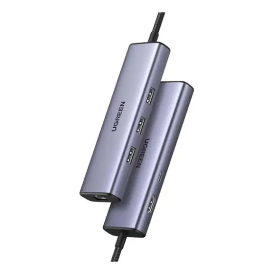 HUB USB-C UGREEN Docking Revodok 6 en 1 3 Puertos USB-A 3.0 5 Gbps USB-C PD 100W HDMI 4K@30Hz Entrada 1 RJ45 Gigabit Ethernet Chip de Última Generación Potente Disipación de Calor | Cuotas sin interés