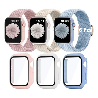 6pz Correa Nylon Para Apple Watch+case Serie 8/7/6/5/4/3/2/1 6pz Correa Nylon Para Apple Watch+case Serie 8/7/6/5/4/3/2/1