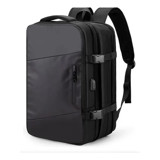Mochila Viajera Viral Tendencia Nylon Impermeable - Negro