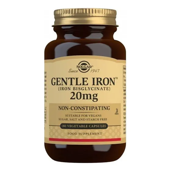 Suplemento Solgar Gentle Iron Para Estómagos Sensibles, 180 
