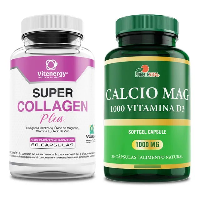 Colageno Zinc Magnesio + Calcio Vitamina D3 - Oferta Pack