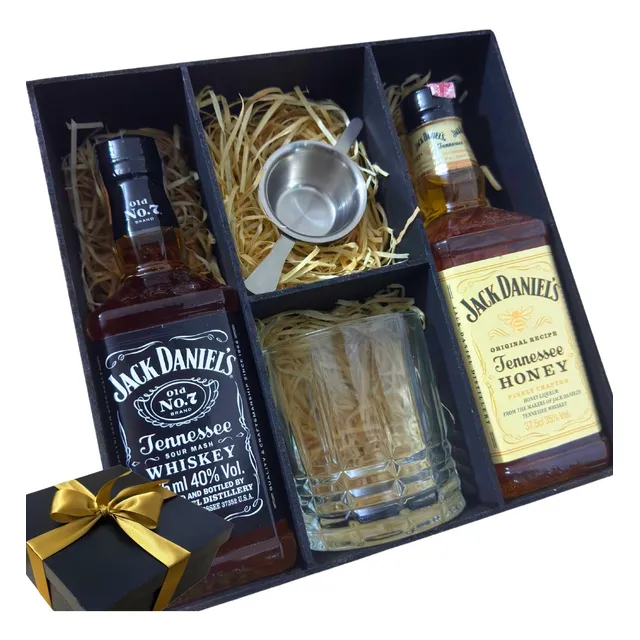 Kit Jack Daniels Whiskey Nº7 E Honey 375ml + Copo + Dosador