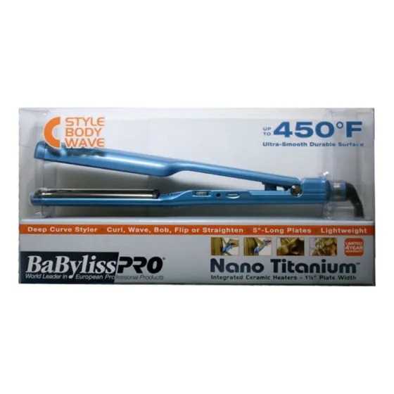 Plancha Babyliss Nano Titanium 1 1/2  Deep Curve Styler