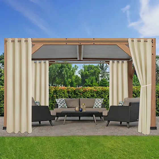 Lordtex - Cortinas Impermeables Para Interior Y Exterior Para Patio, Aislamiento Térmico, Cortinas Opacas Para Recámara, Porche, Sala De Estar, Pérgola, Cabaña, 52 X 84 Pulgadas, Chocolate, Juego De 2