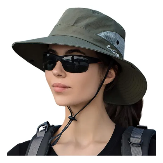 Huamulan Sombrero Para El Sol Con Cola De Caballo Para Mujer
