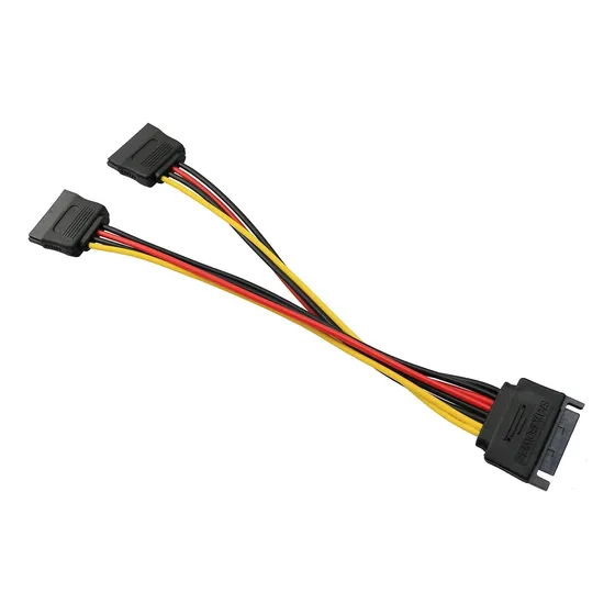 Adaptador Cable Sata Poder Macho A Doble Sata Hembra 20cms.