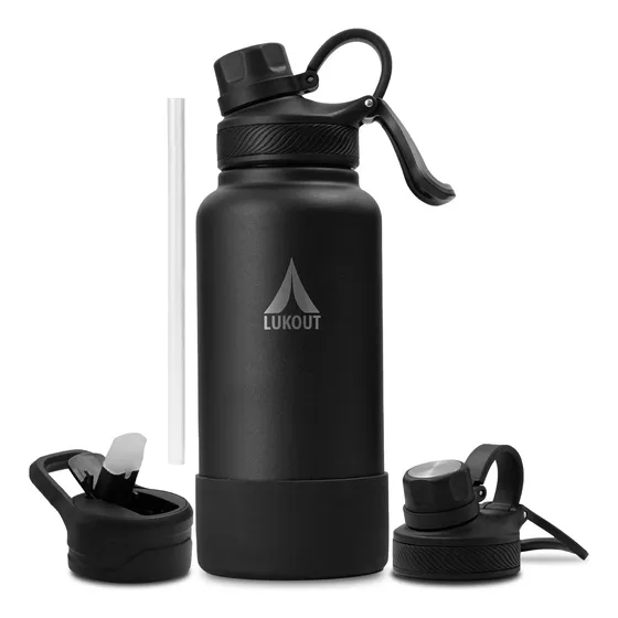 Botella Termica Deportiva 1 Litro Lukout + Tapa Y Silicona