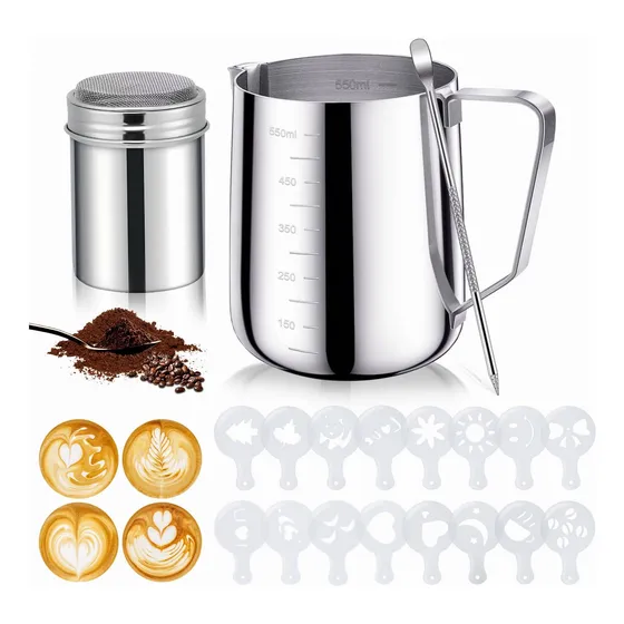 Leche Café Latte Nave Taza Jarra Para Espumar Cocina 550ml