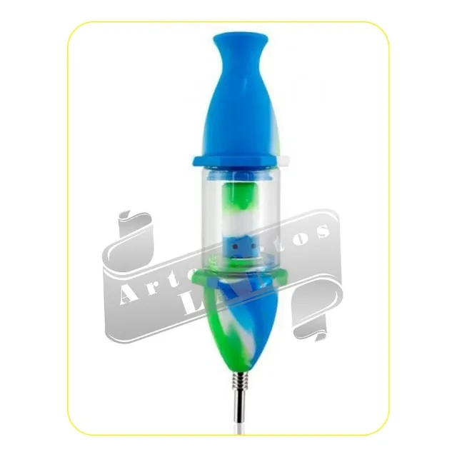 Bong Pipa De Agua Nectar Collector Silicona Vidrio + Mallas 