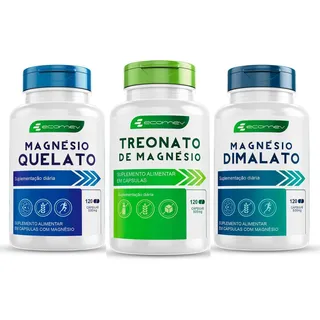 Super Kit Magnesio Quelato Treonato Dimalato 500mg 360cĂĄps Super Kit Magnesio Quelato Treonato Dimalato 500mg 360cĂĄps