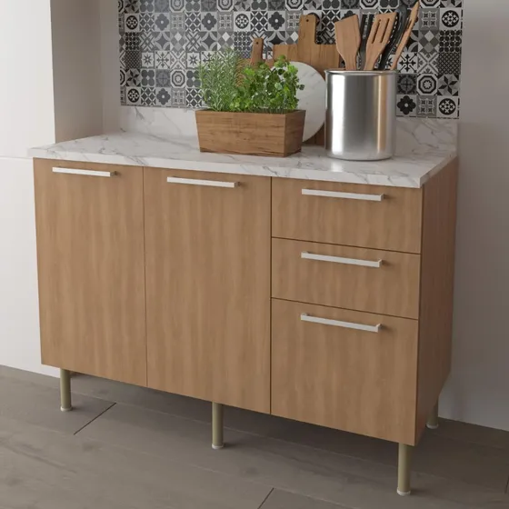Balcão De Cozinha Com Tampo 2 Ptas 120cm Multimóveis Cr20457