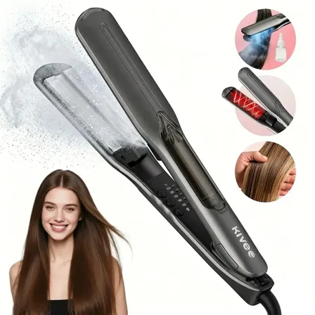 Chapinha Kive KV-864 Profissional 3 Em 1 Alisa e Faz Cachos Vapor Infravermelho Íons Negativos Anti Frizz Bivolt Preto,Cabelos Cacheados e Crespos