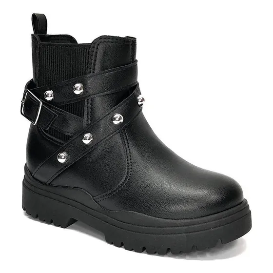 Bota Coturno Infantil Molekinha Taxas Menina Preto Conforto