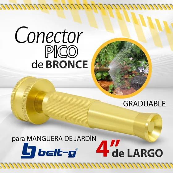 Conector Pico Bronce Graduable 4  De Largo P/manguera /04967
