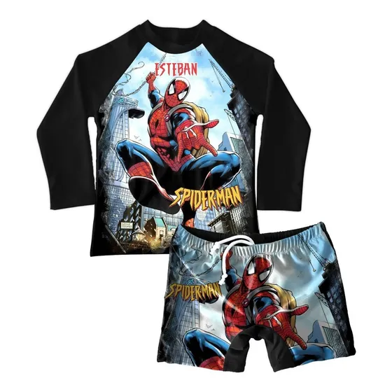 Conjunto De Traje De Baño Para Niño Spiderman 