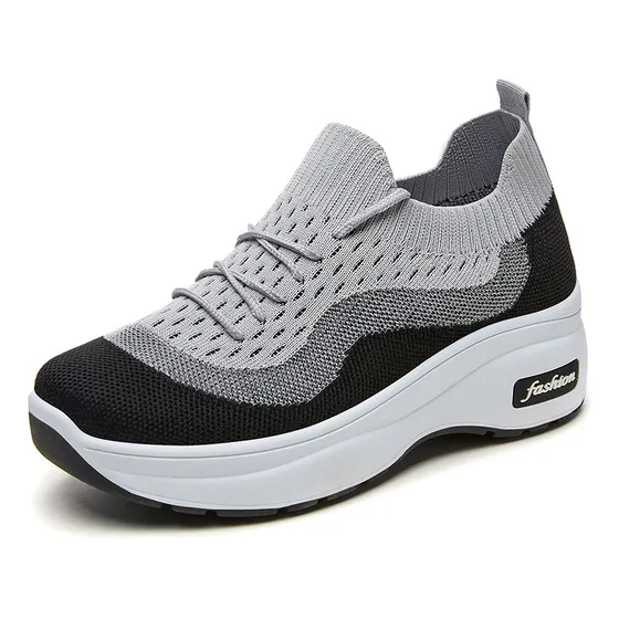 Mujer Nueva Moda Doble Patchwork Color Plataforma Ortopédica Zapatos Cómodos Y Transpirables Tenis
