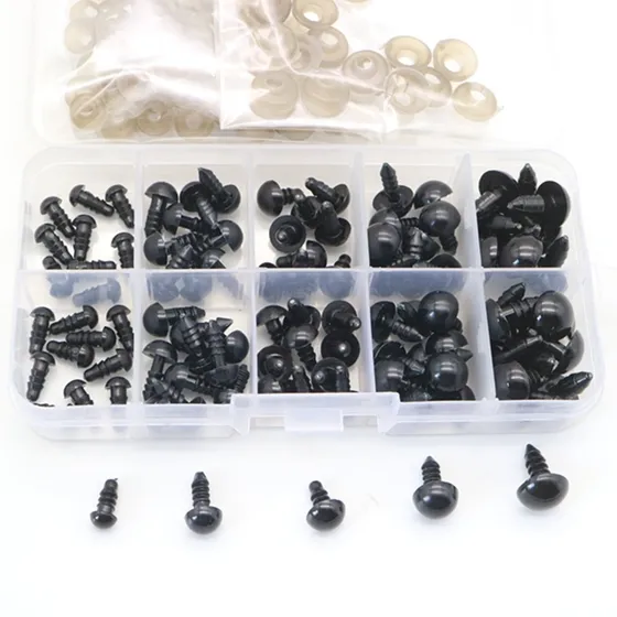 Olhos Plástico Com Trava Amigurumi Artesanato 6-12mm 100 Pcs