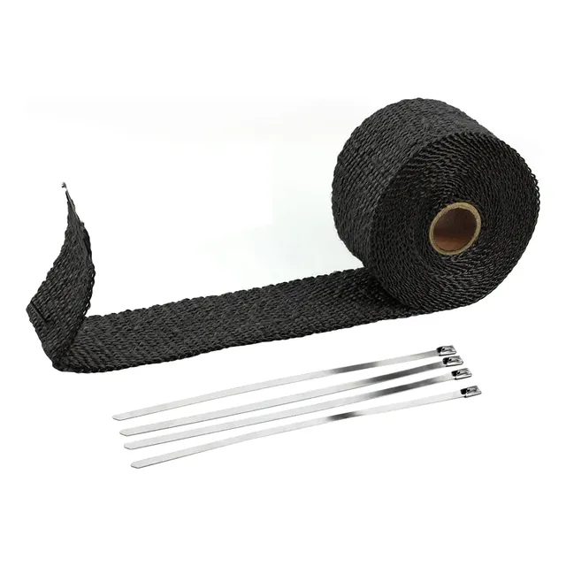 Cinta Térmica Caño Escape X Metro Negro / Abrazadera 5 Mts