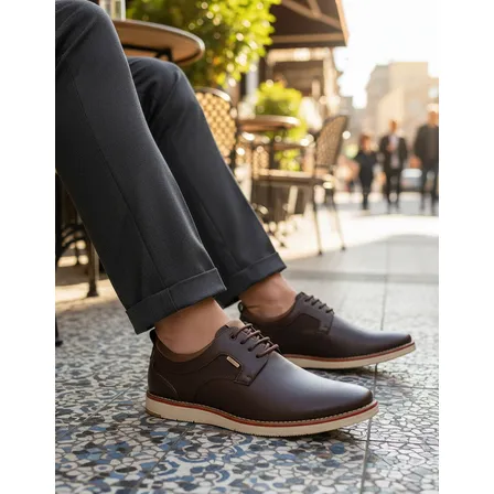 Sapato Social Oxford Casual Sola Antiderrapante Calce Facil