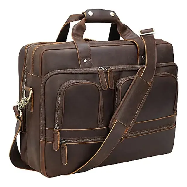 Tiding X-large 18 Maletín De Cuero Genuino Para Hombres Bus