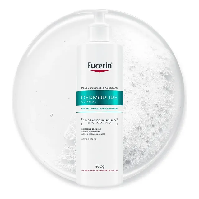 Eucerin Gel De Limpeza Facial Antiacne Dermo Pure Concentrado 400ml, Peles Oleosas E Acneicas Oleosa Dia/noite