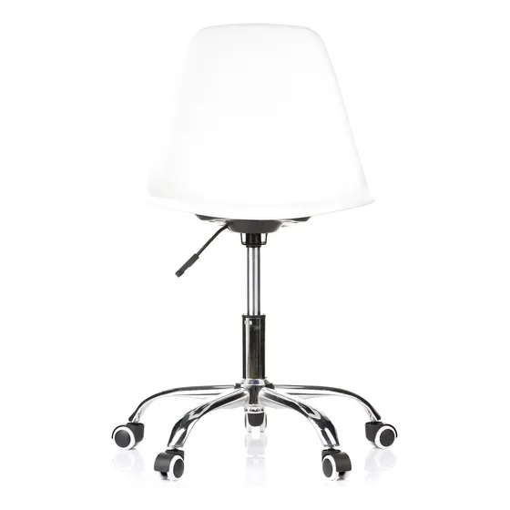 Silla De Escritorio Oficina Eames Ruedas Giratoria Color Blanco Gardenlife