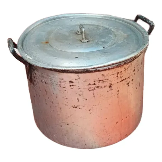 Olla Industrial De Aluminio Con Tapa