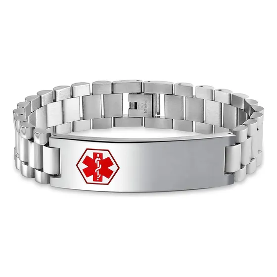 Pulsera De Eslabones De Banda De Identificación Médica En Bl