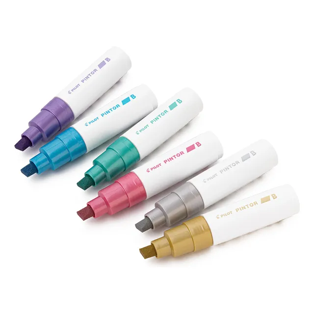 6 Plumones Pintura Acrilica Pilot Pintor Posca Metalicos 8mm