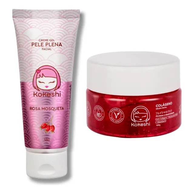 Kit Kokeshi Pele Plena Rosa Mosqueta + Geleia De Colágeno