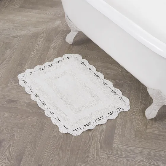 Laura Ashley Alfombra Baño Algodon Ganchillo 17 X 24  Color