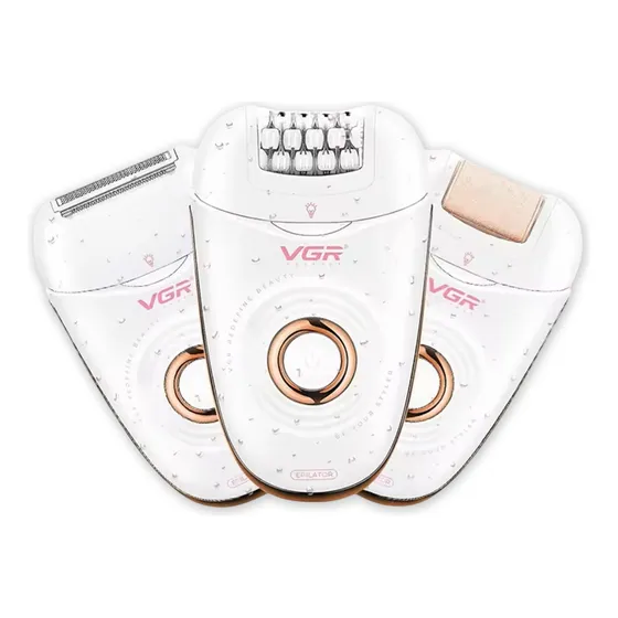 Depiladora Eléctrica Mujer Afeitadora Callos 3en1 Vgr V-739 Color Blanco