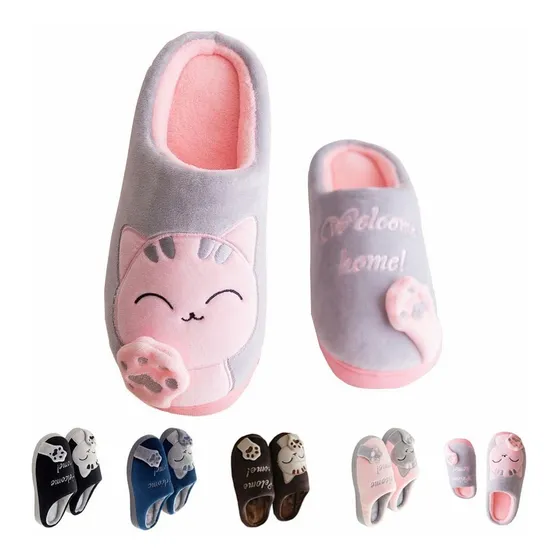 Gato Cómodas Pantuflas Mujer Hombre Parejas