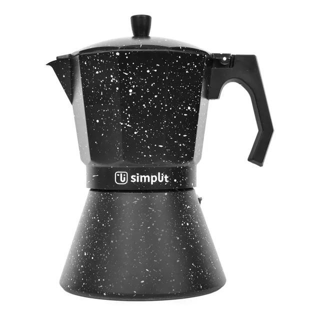 Cafetera Italiana Negra Granito 12 Tazas Simplit