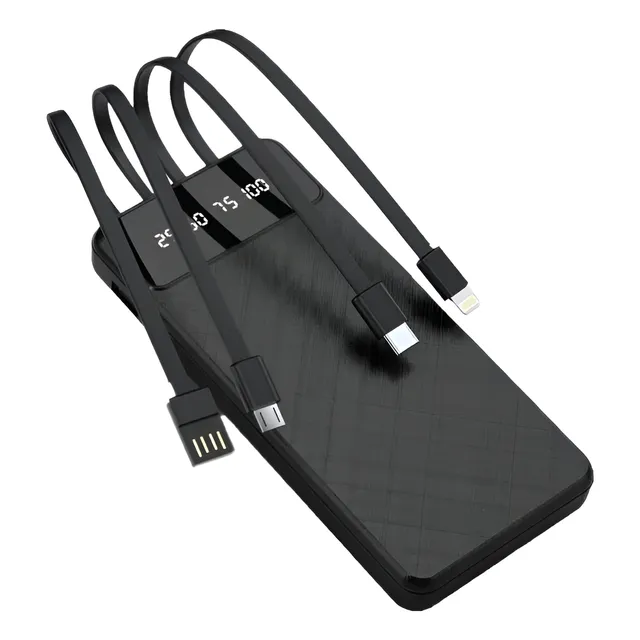 Cargador Portatil 10000mah 4 Cables Multi Carga Power Bank