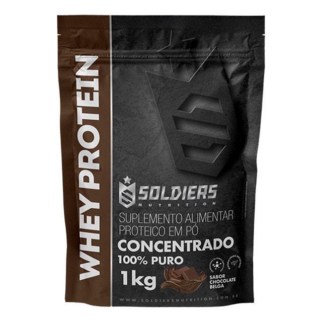 Whey Protein Concentrado 1kg Chocolate Belga Soldiers Nutrition Whey Protein Concentrado 1kg Chocolate Belga Soldiers Nutrition