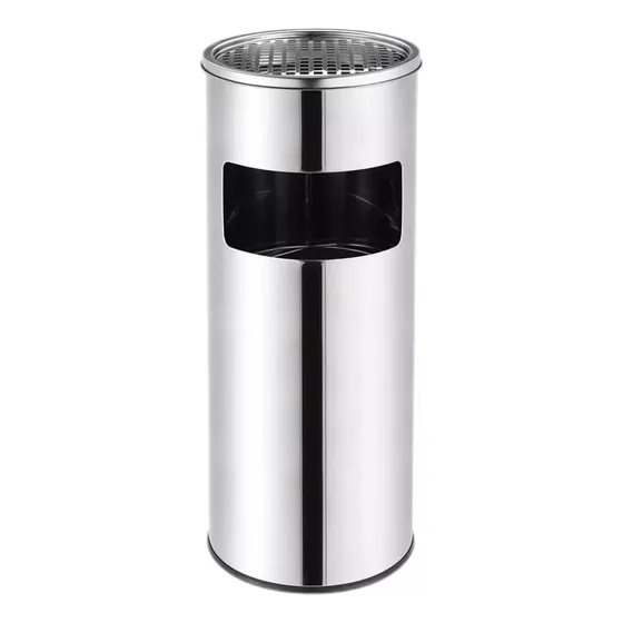 Basurero Cenicero Circular Acero Inox 18 Litros