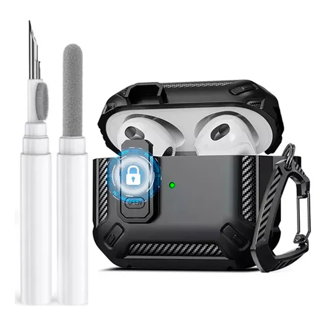 Funda Estuche AirPods 4 Protector Fibra Carbon Obsequio