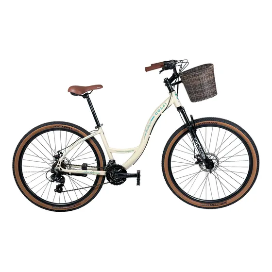 Bicicleta Munique Aluminio Aro 29 Disco-shimano 21v Cor Bege-retro Tamanho do quadro 17 Colli