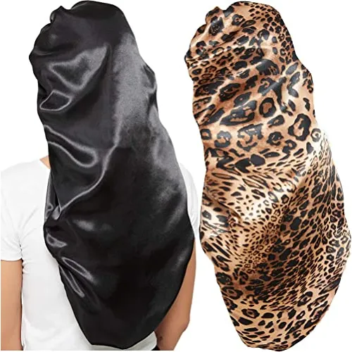 2 Pcs Capo Capucha Para Mujer Satinado, Negro 7zd8o