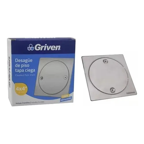 Desague Rejilla Cuadrada Ciega Para Piso 4x4 Pulgada  Griven