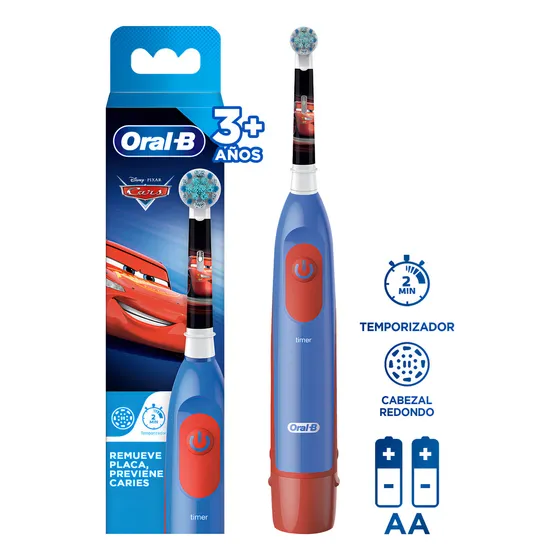 Oral B Disney Pixar Cars cepillo de dientes eléctrico para niños color rojo y azul