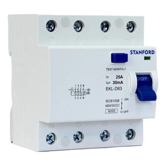 Interruptor Diferencial 4x25a 30ma Stanford Color Blanco